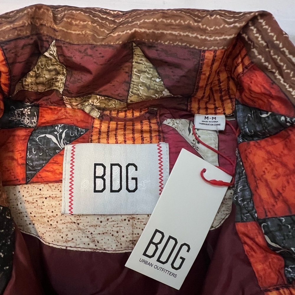 BDG Multicolor Patchwork Print Puffer Jacket NWT - image 2